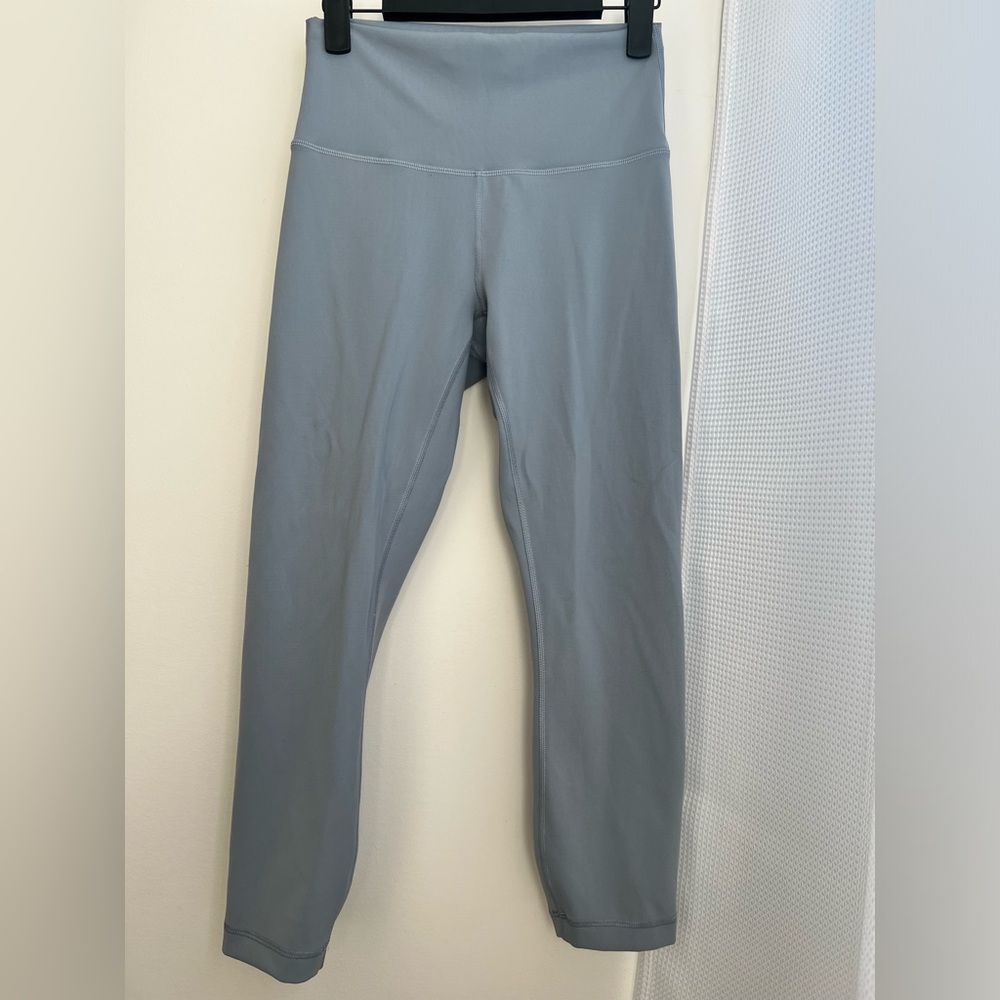lululemon Wunder Train High Rise Crop Legging Gray/Blue